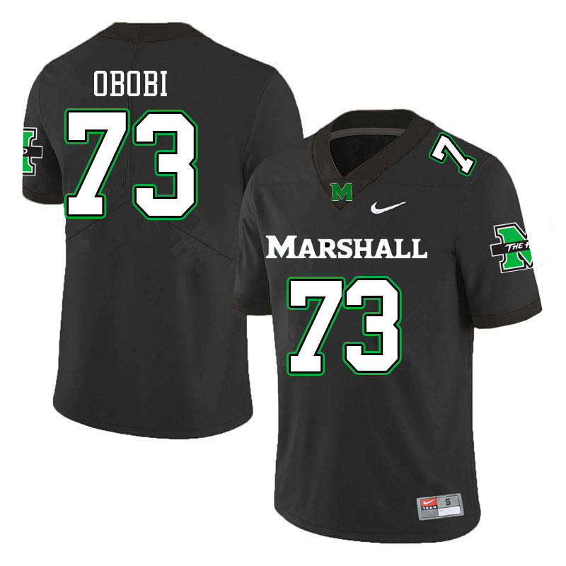 Men #73 Chinazo Obobi Marshall Thundering Herd College Football Jerseys Stitched-Black